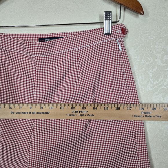 VTG Bill Blass Jeans Cropped Ankle Pants Red White Gingham Retro Cottagecore - Picture 12 of 16
